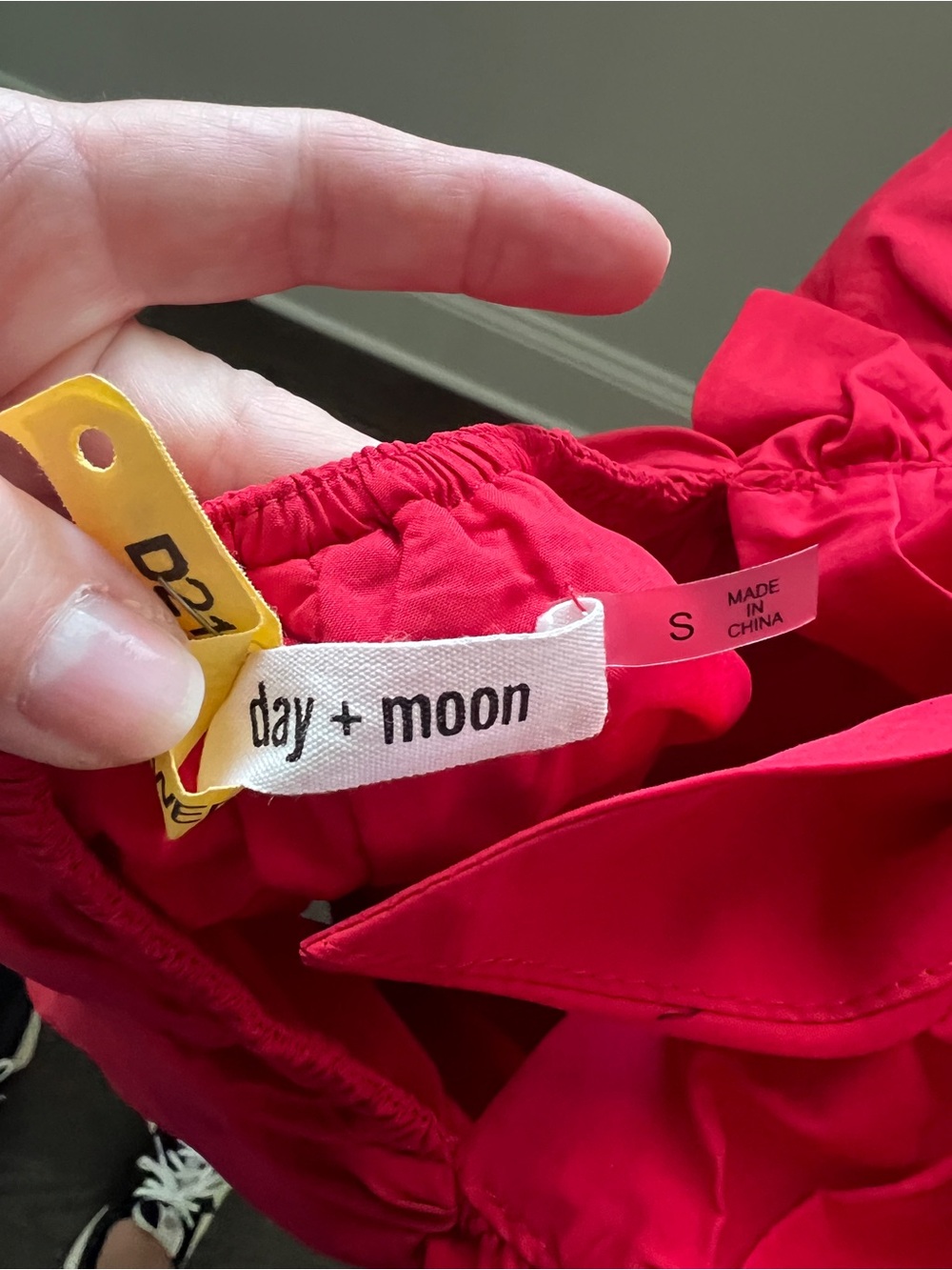 Red Ruffle Sleeve Mini Dress - Picture 3 of 3